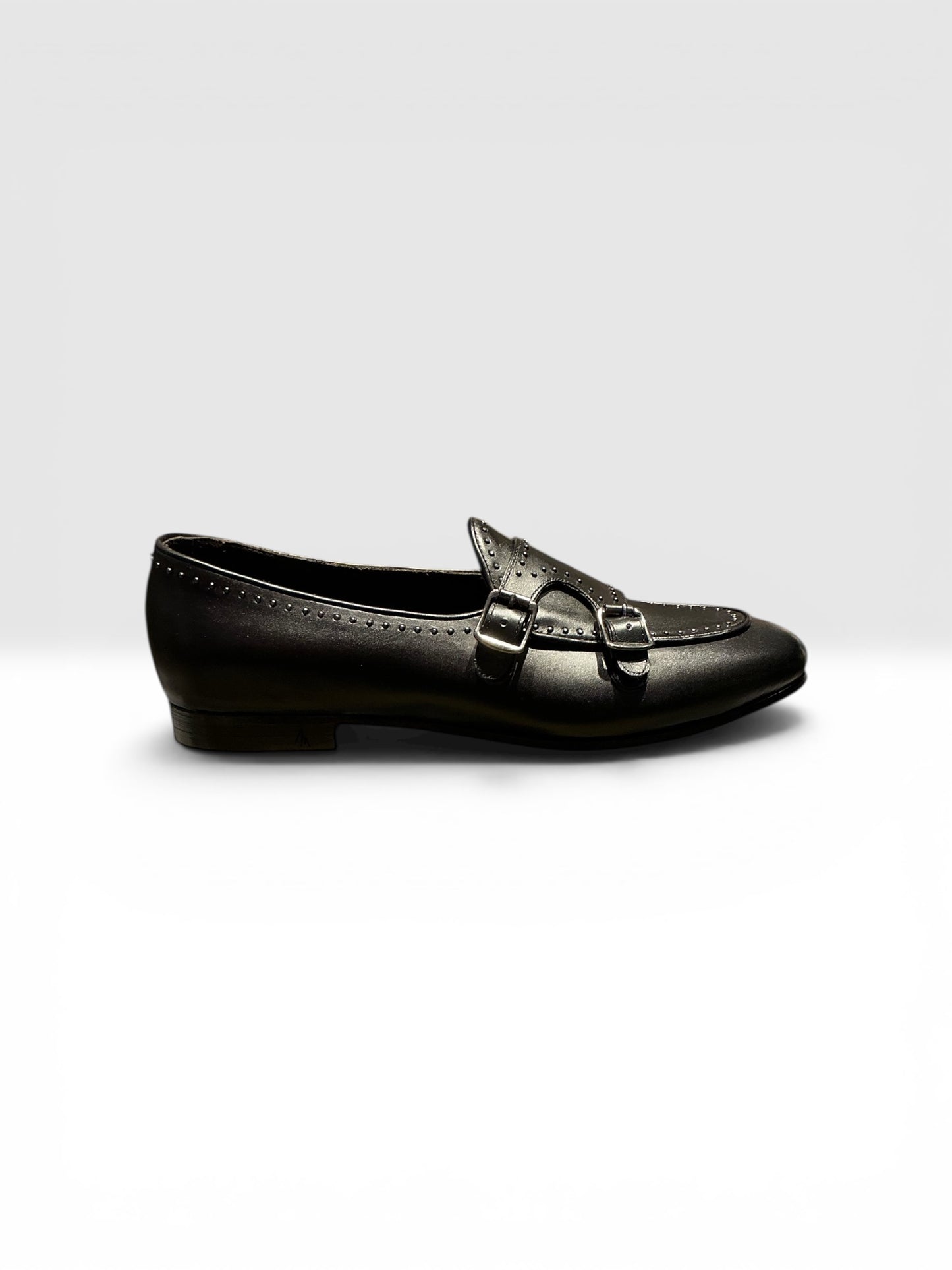 Mocassino Doppia Fibbia Borchie Mod. PORCHE 456/01 - NB