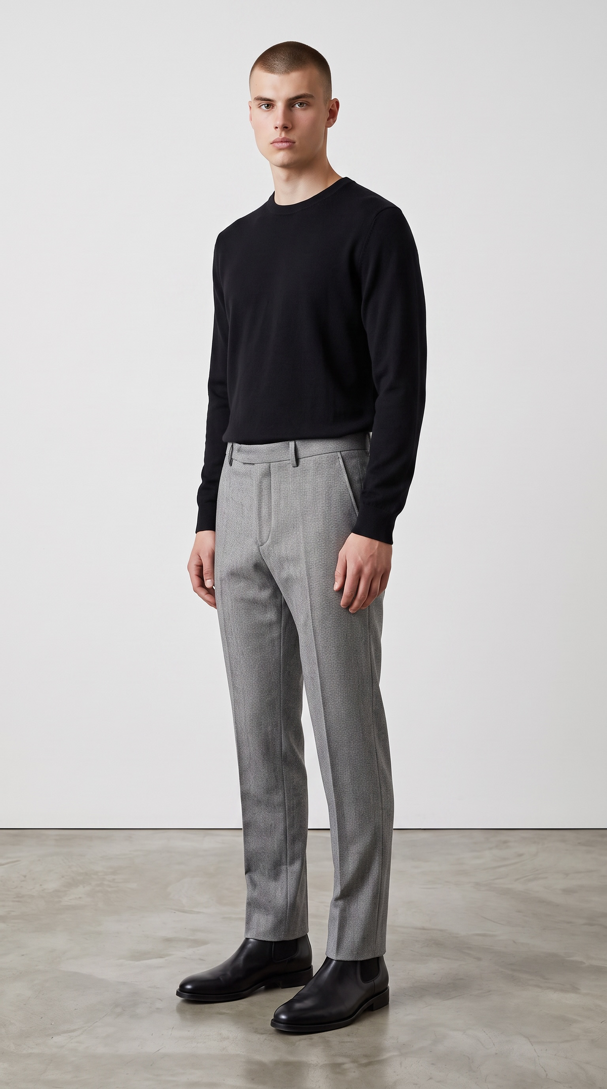 Pantalone Spigato Slim Fit Mod. ISCHIA TE124 - BI