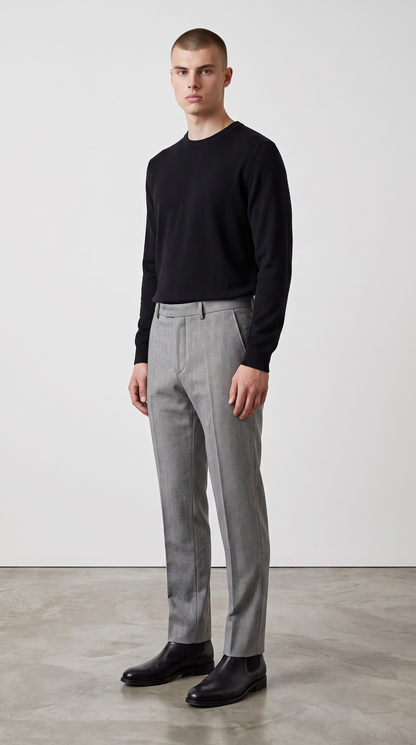 Pantalone Spigato Slim Fit Mod. ISCHIA TE124 - BI