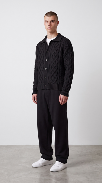 W69MG Maglia cardigan Intrecciata F.3 - RO